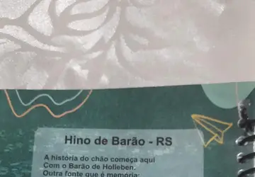 Agendas do kit escolar de Barão de Cocais tem hino de outra cidade 
